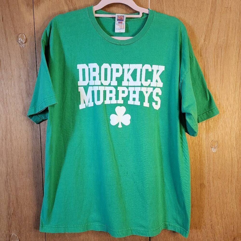 Bayside Dropkick Murphys Green with white Graphics Tshirt Size XL